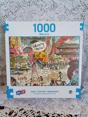 COMPLETE 1000-PIECE JIGSAW PUZZLE OOH LA LA ARIGATO TOKYO 04531 SURE-LOX FIT